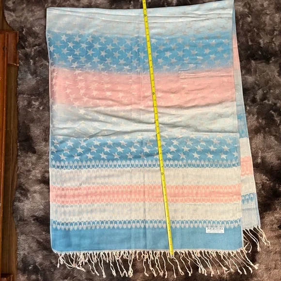 Blue and Pink Pashmina Scarf - Picture 5 of 6